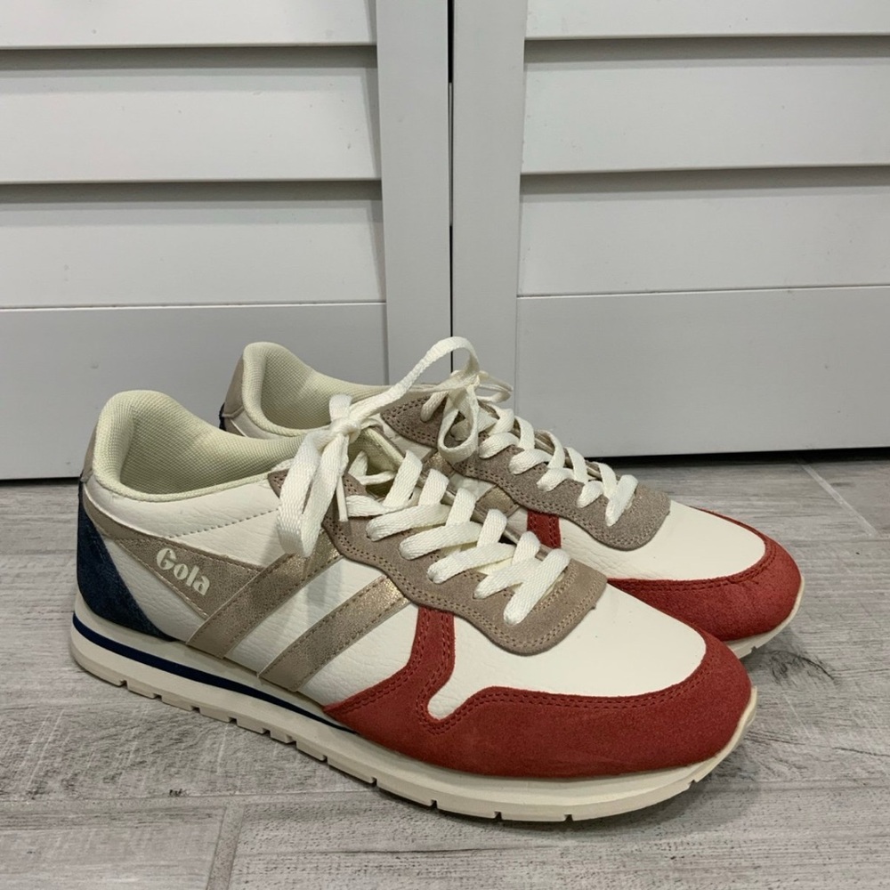 Gola Daytona Quadrant Women’s 10 B Off White Orange Gold Ink Sneakers - like new